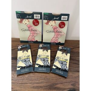 Lot 5 HANES Hosiery‎ 2 Pantyhose 2Plus & 3 Bronze Toeless Knee Highs Nordstrom